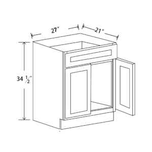 VAN27 Maple Honey Vanity Sink Base Cabinet