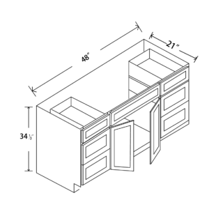 VAN48 Maple Honey Vanity Combo Cabinet
