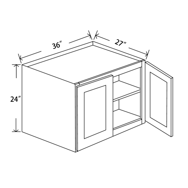 W362427 Maple Honey Wall Refrigerator Cabinet