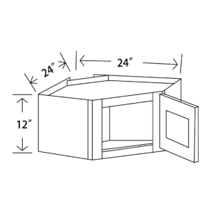 WDC2412 Maple Honey Wall Diagonal Corner Cabinet