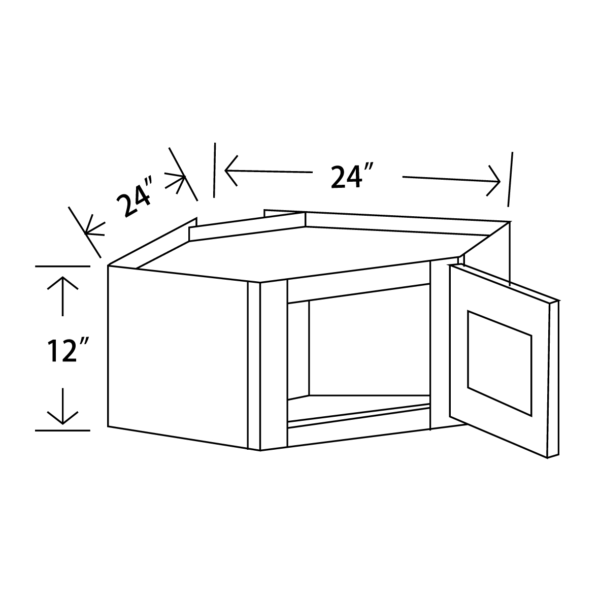 WDC2412 Maple Honey Wall Diagonal Corner Cabinet