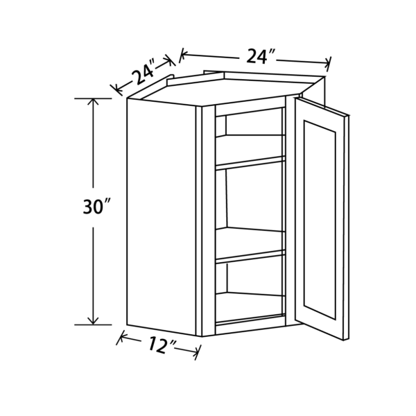 WDC2430 Maple Honey Wall Diagonal Corner Cabinet