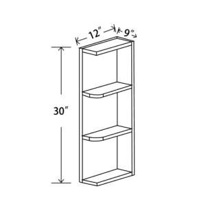 WEOS0930 Maple Honey Wall Open End Shelf