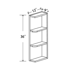 WEOS0936 Maple Honey Wall Open End Shelf