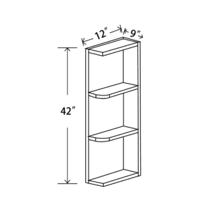 WEOS0942 Maple Honey Wall Open End Shelf
