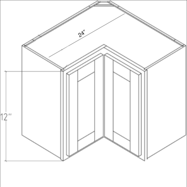 WLC2412 Maple Honey Wall Diagonal Square Corner Cabinet