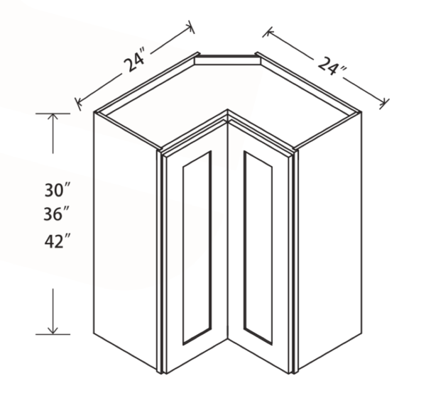 WLC2442 Maple Honey Wall Diagonal Square Corner Cabinet