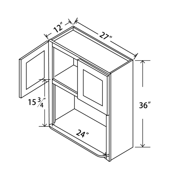 WMC2736 Maple Honey Wall Microwave Cabinet