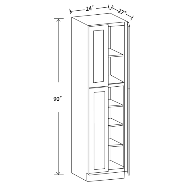 WP249027 Maple Honey Tall Pantry Cabinet