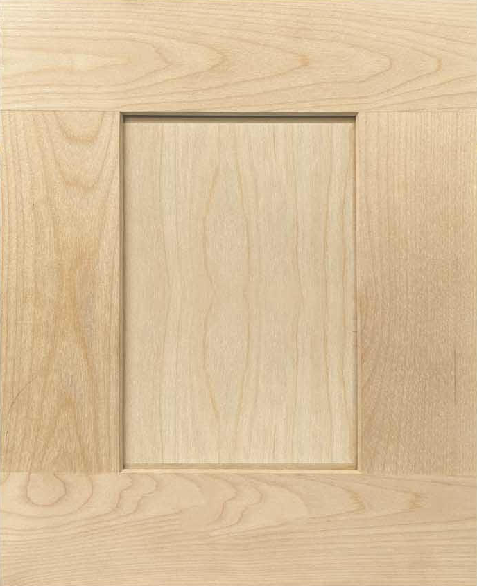 Closeup picture of the Maple Unfinished cabinet door.