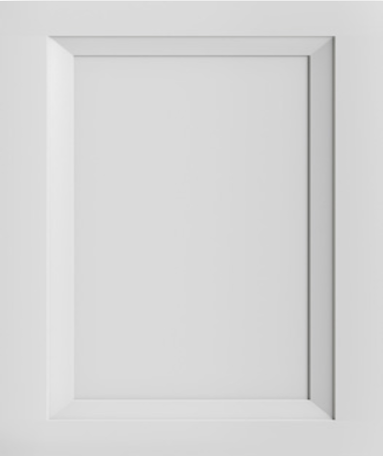 Closeup picture of the Oxford White cabinet door.