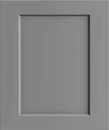 Closeup picture of the Shaker Grey cabinet door.