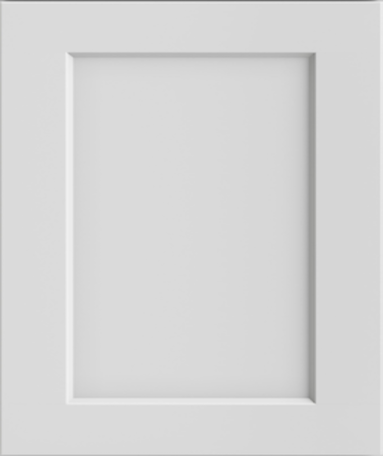 Closeup picture of the Shaker White cabinet door.