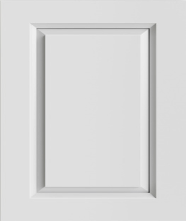 Closeup picture of the Torrance White cabinet door.