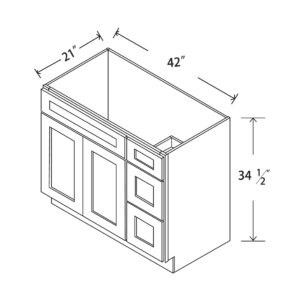VAN42DR Maple Honey Vanity Combo Cabinet