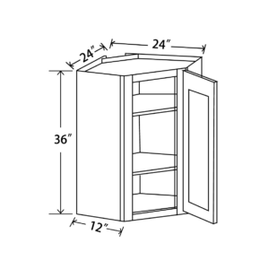 WDC2436 Maple Honey Wall Diagonal Corner Cabinet