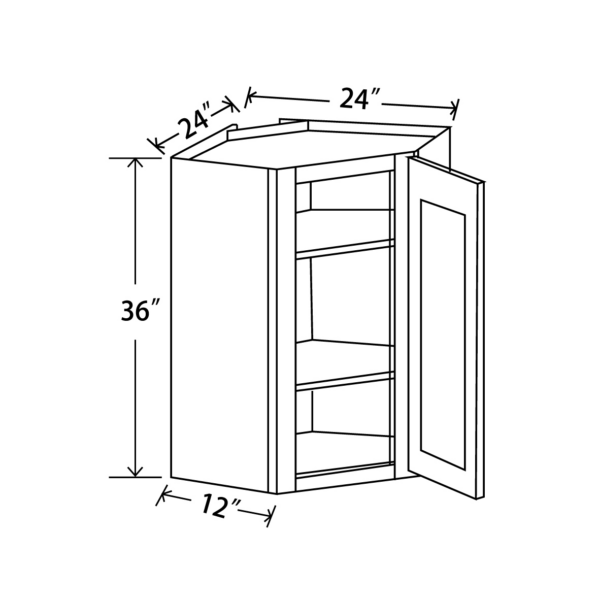 WDC2436 Maple Honey Wall Diagonal Corner Cabinet