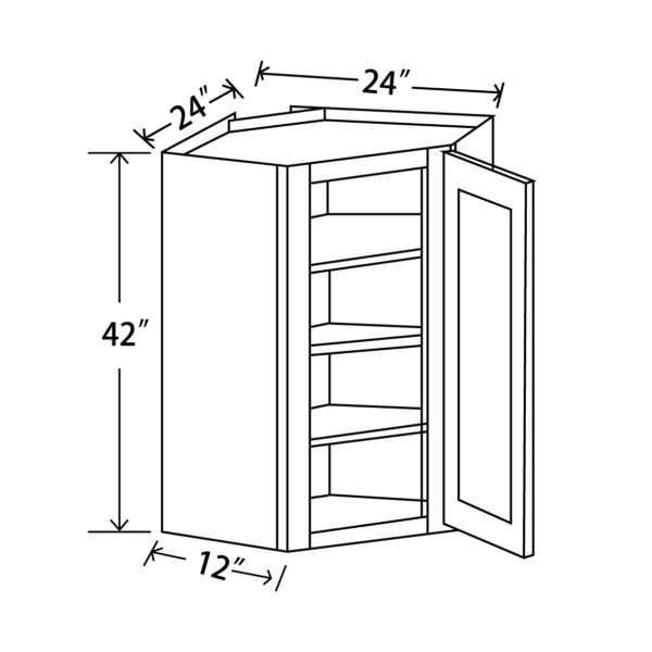 WDC2442 Maple Honey Wall Diagonal Corner Cabinet
